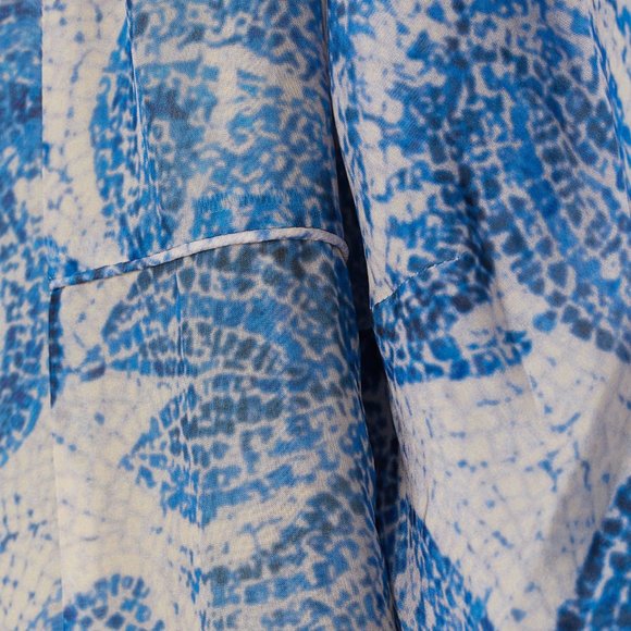 H&M CONSCIOUS EXCLUSIVE 100% Silk Mosaic Midi Puff Sleeve Cocktail Dress - Picture 5 of 12